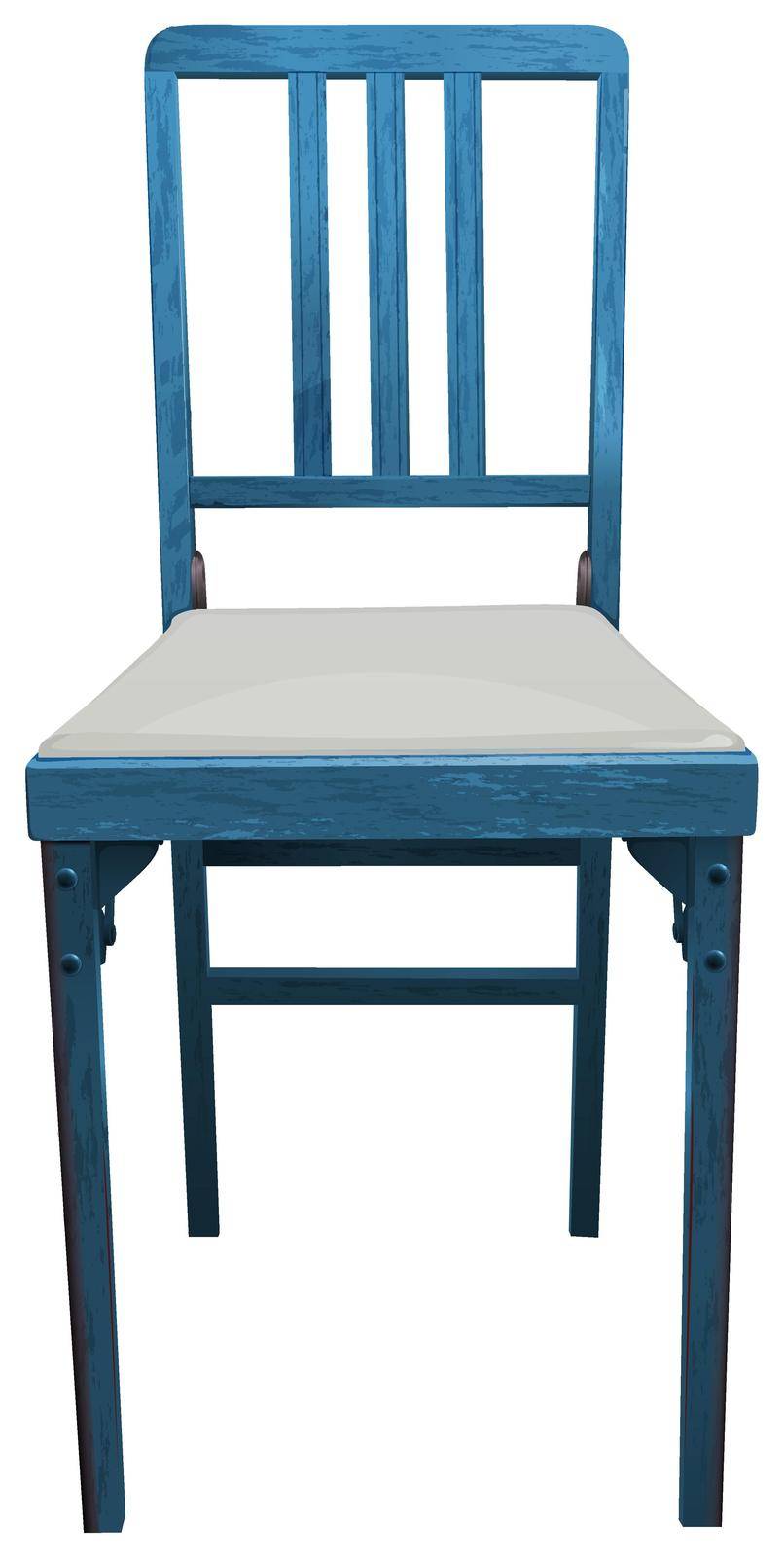 Illustration of a close up blue chair