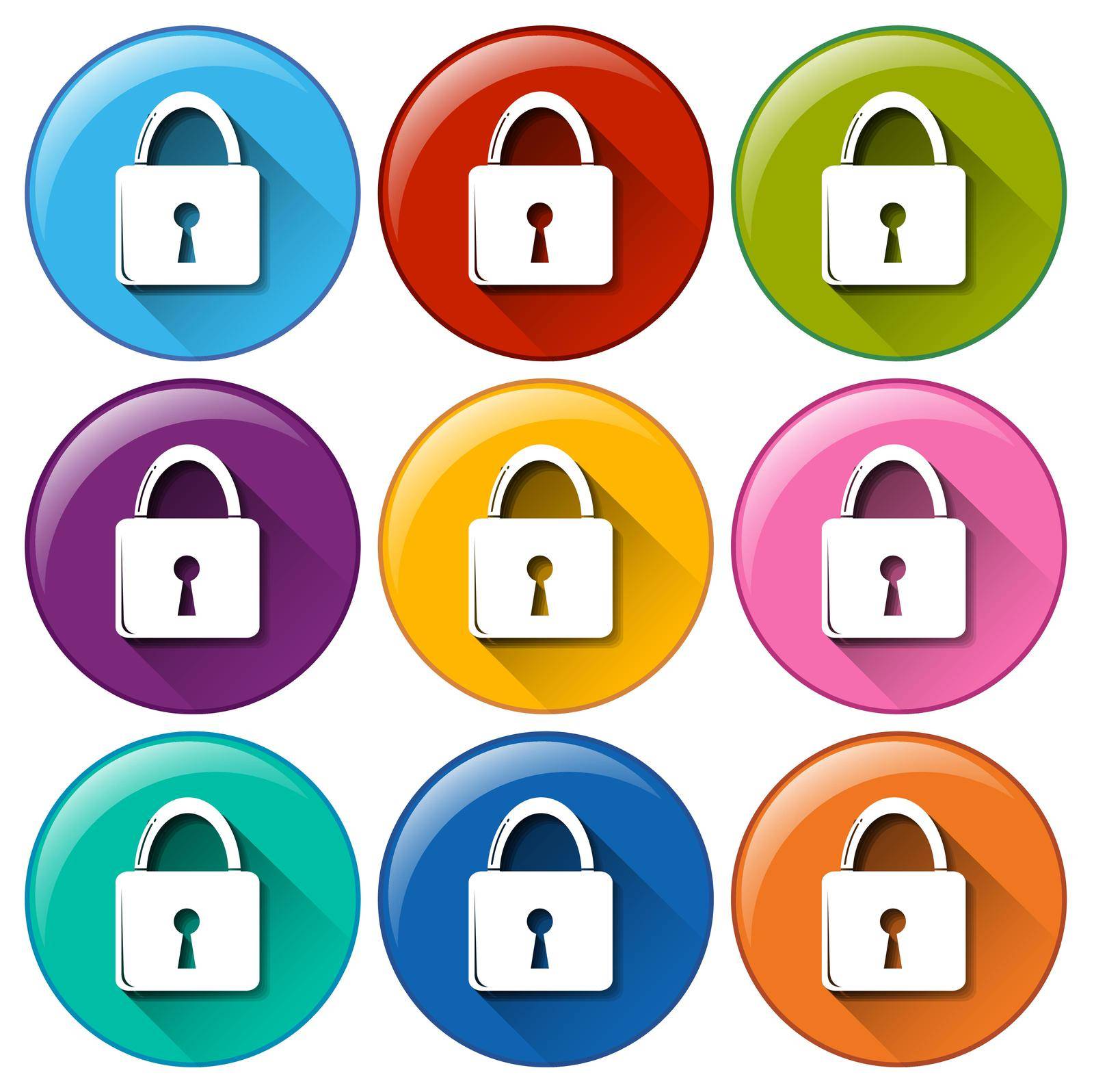 Illustration of the padlock buttons on a white background