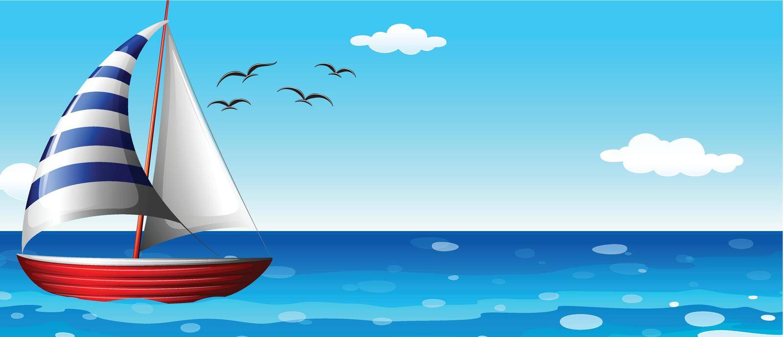 Illustration of a ship in the ocean