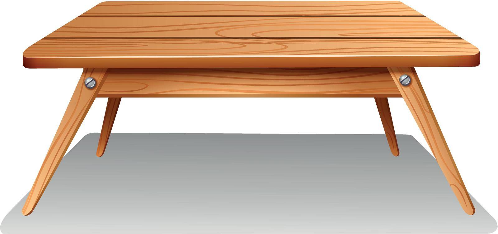 Illustration of a brown table on a white background