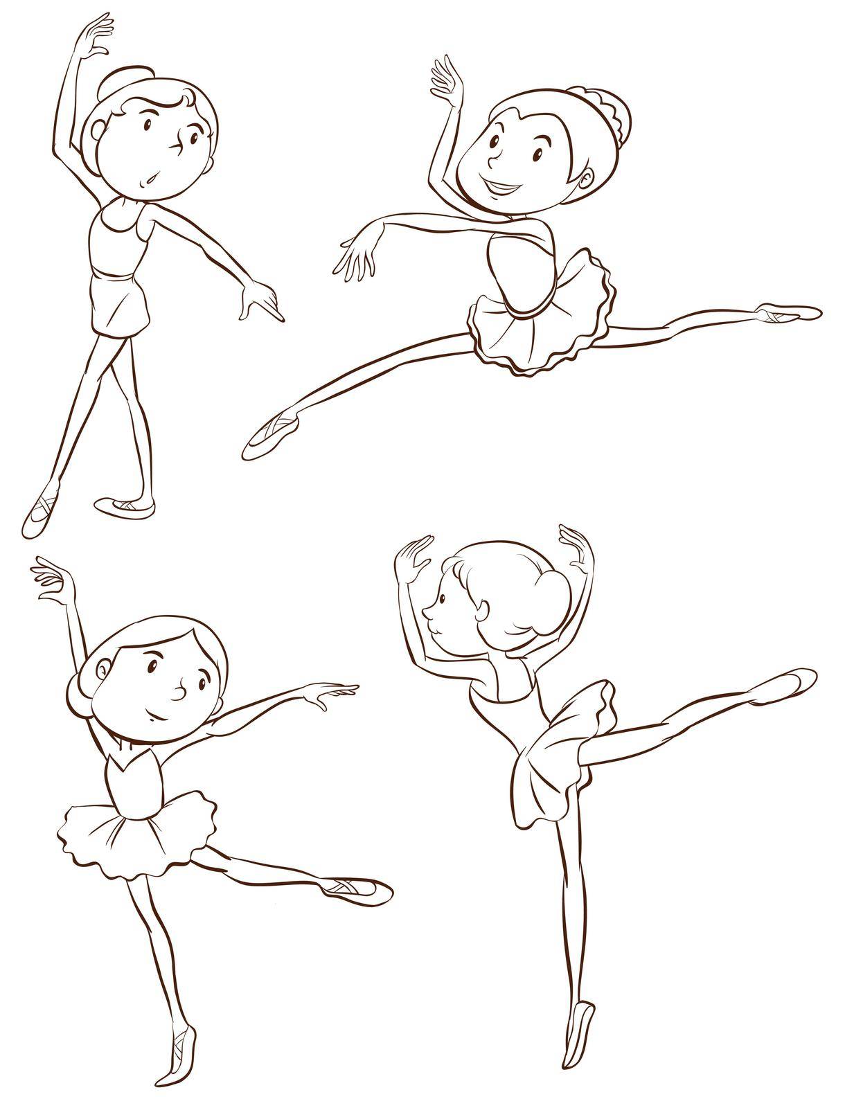 Plain sketches of the ballet dancers by iimages