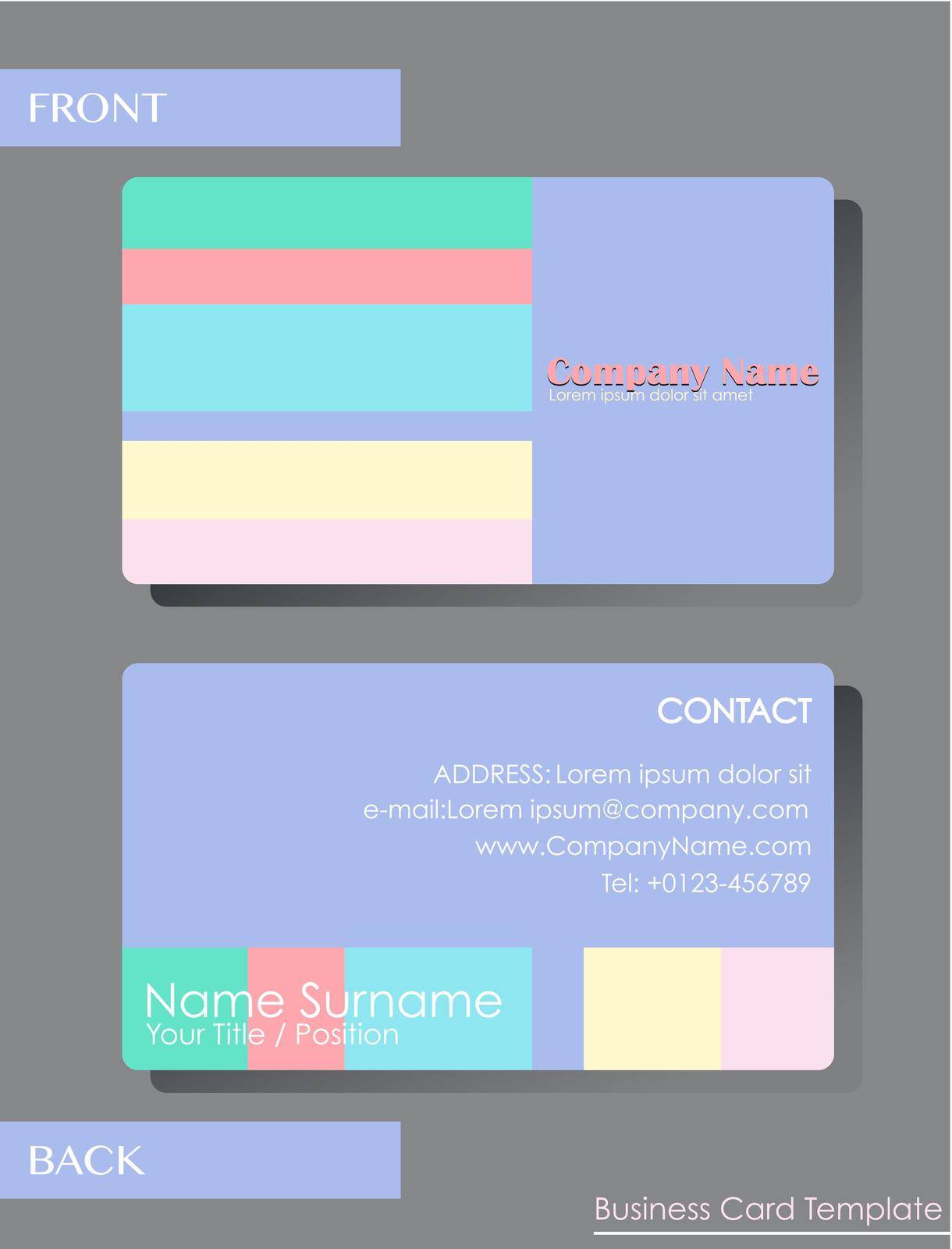 A colourful calling card template