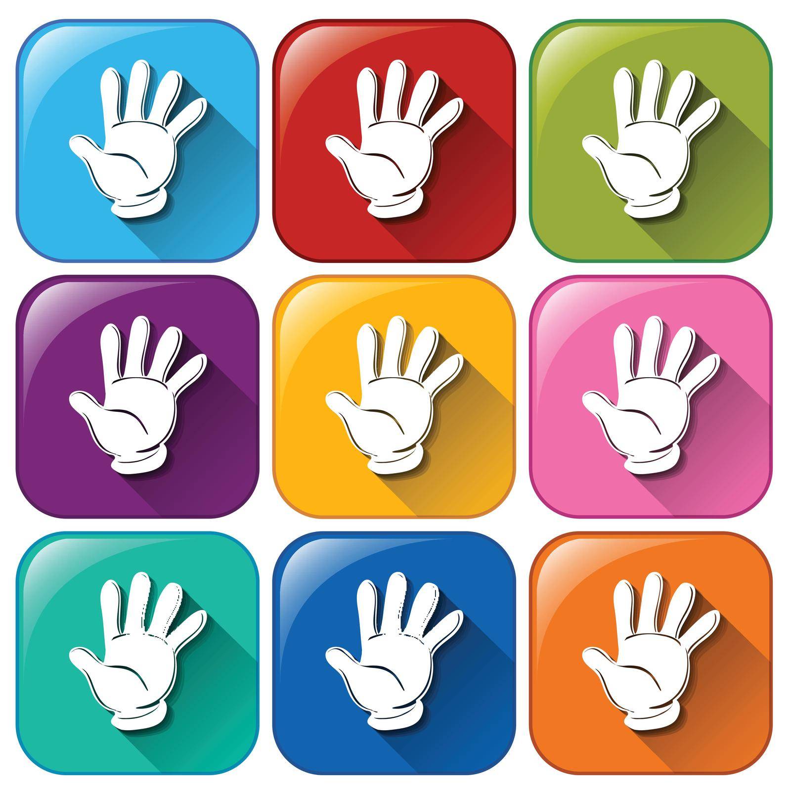 Illustration of the hand icons on a white background