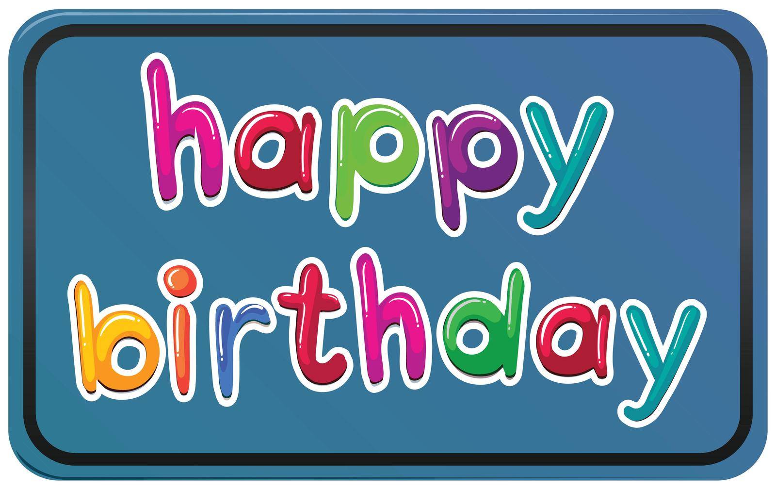 Illustration of a happy birthday template on a white background