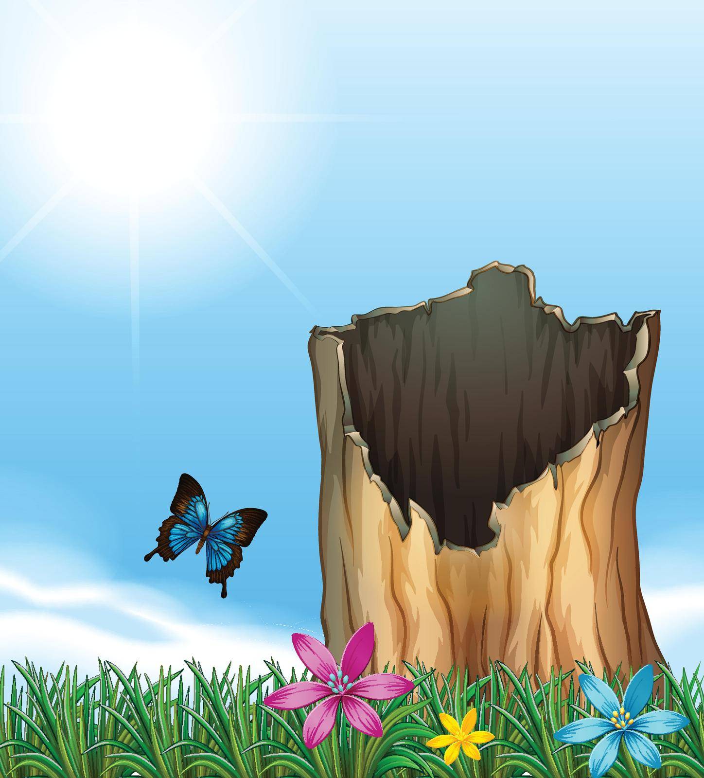 Illustration of a stump of a tree