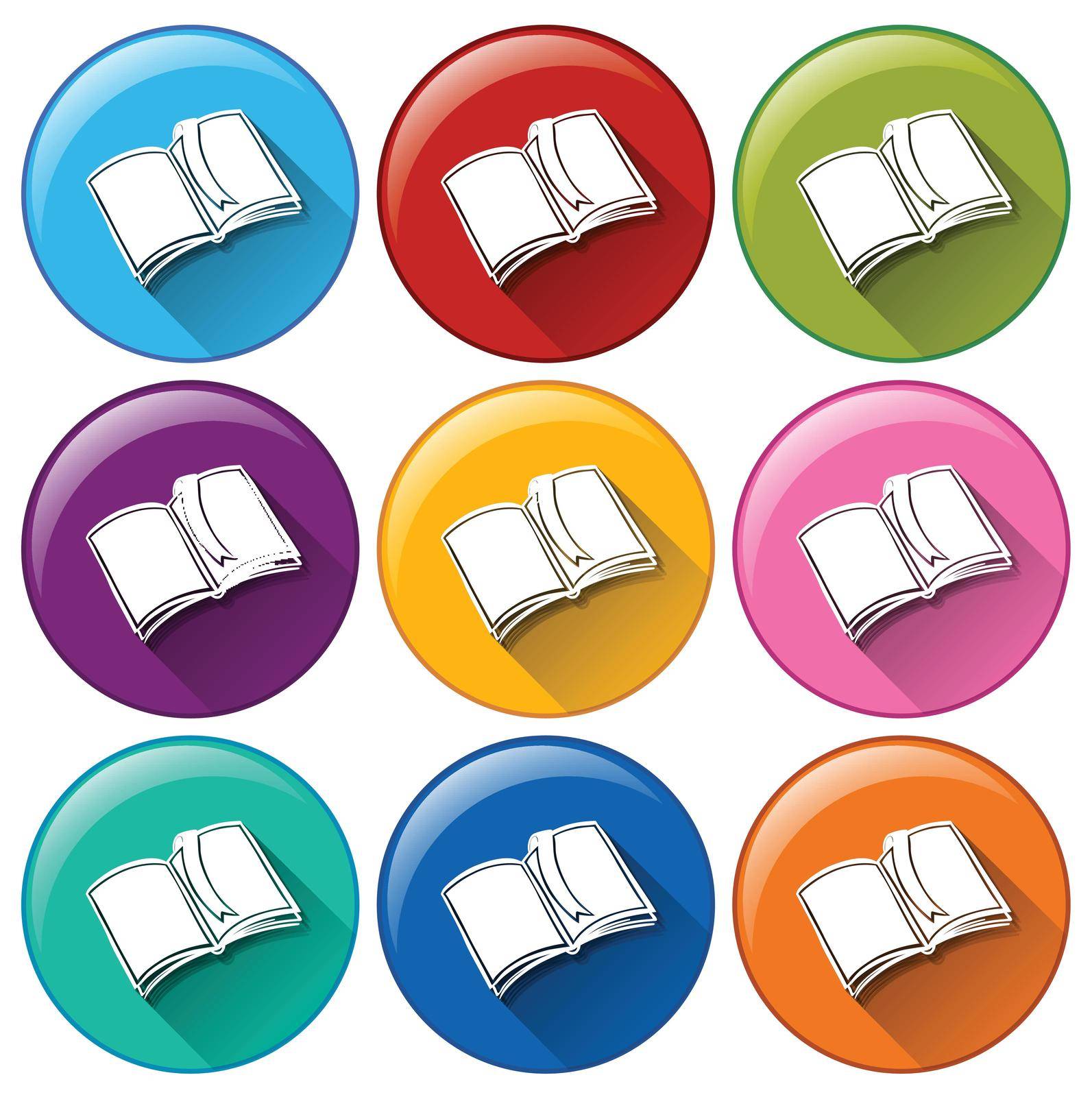 Illustration of the book icons on a white background