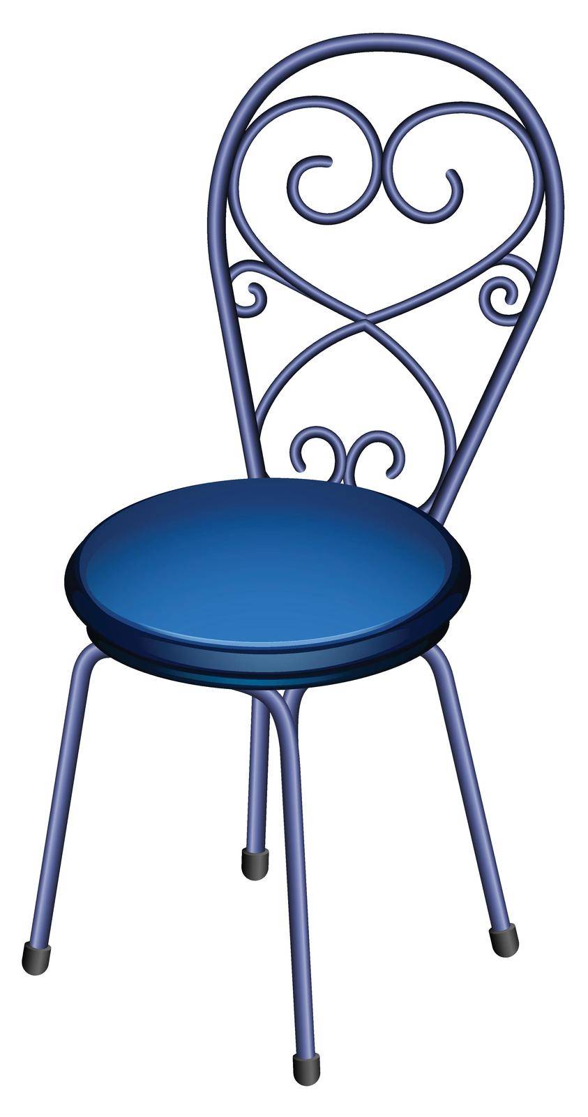 Illustration of a blue chair furniture on a white background