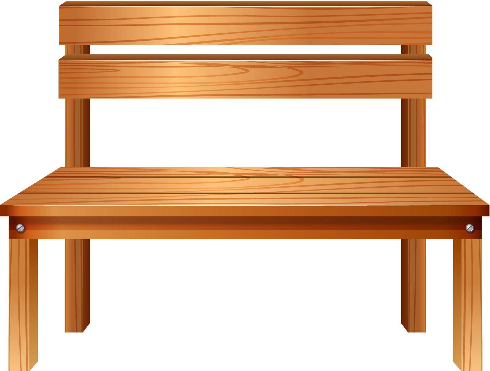Illustration of a smooth wooden furniture on a white background