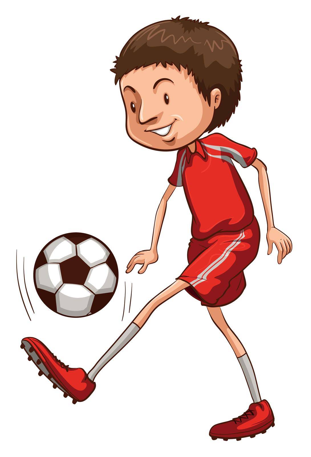 Illustration of a young soccer player on a white background