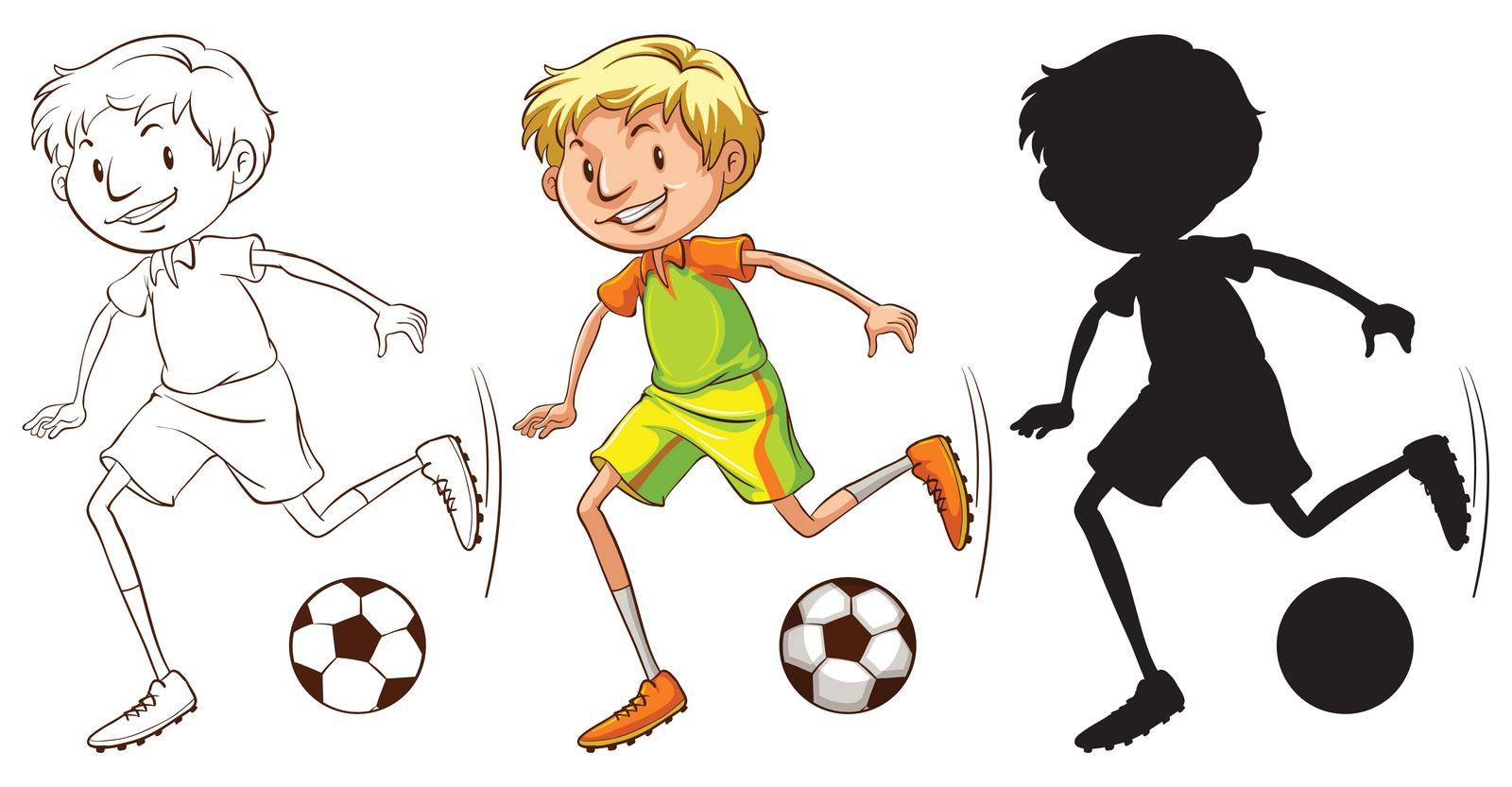 Illustration of a boy playing football