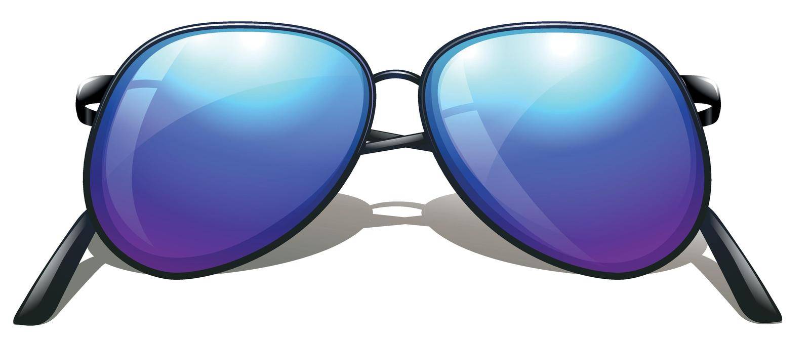 Illustration of a close up sunglasses