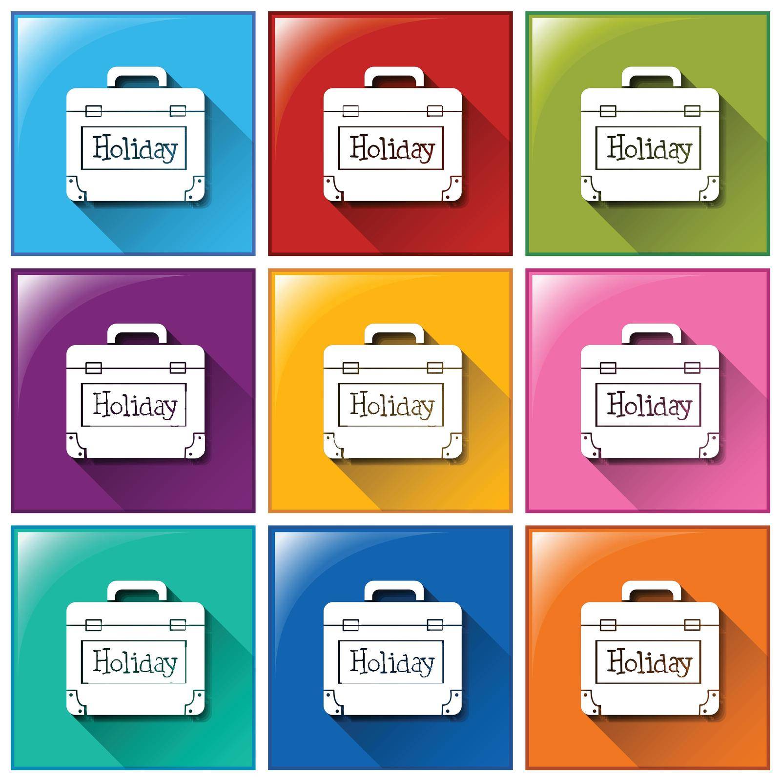 Illustration of the holiday bag icons on a white background