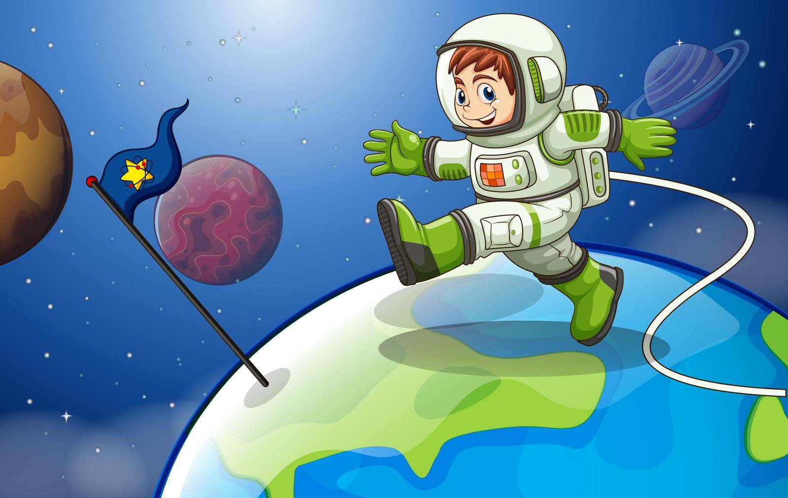 Illustration of an astronaunt in the space