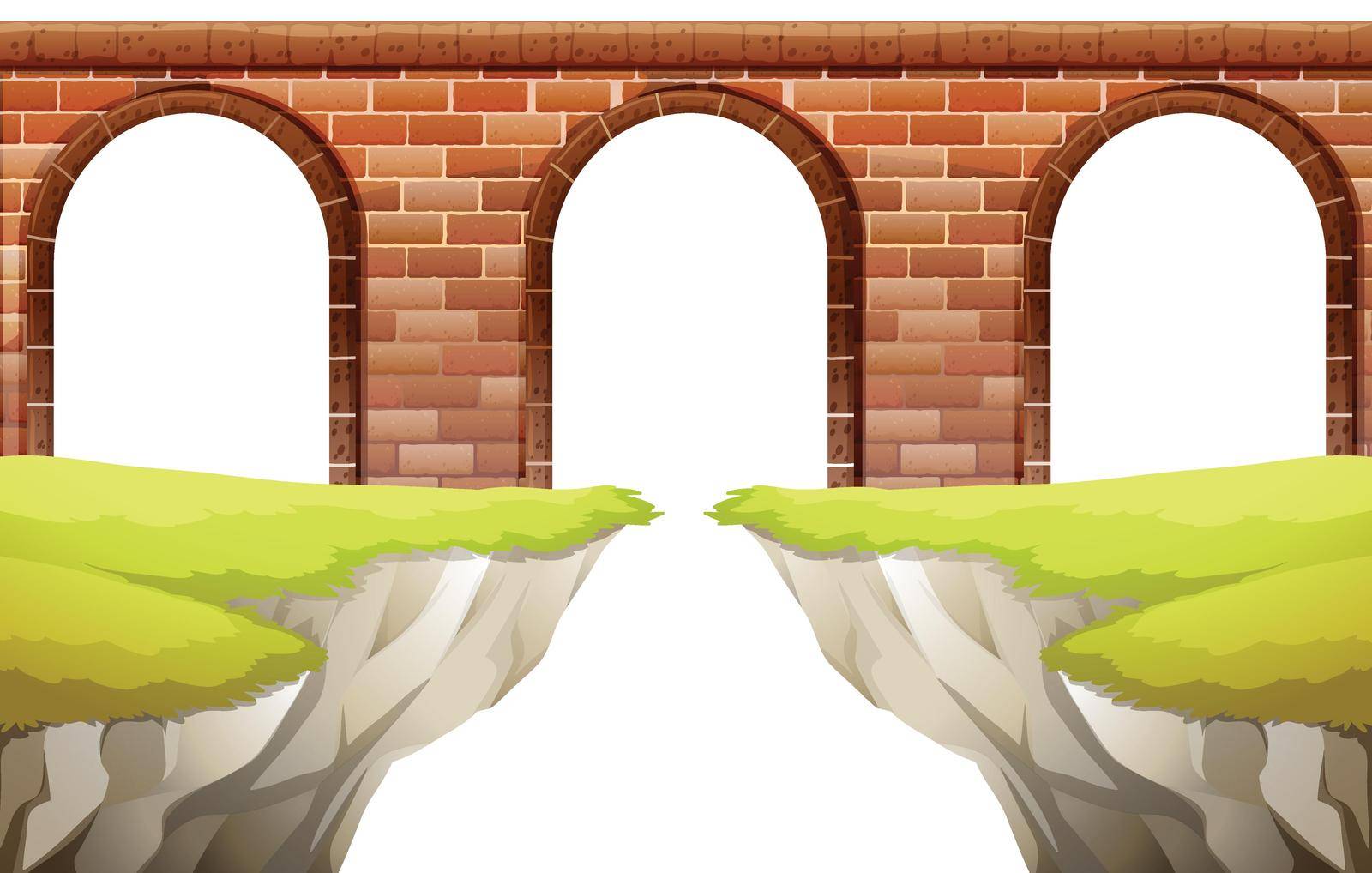 Illustration of a close up bridge arch