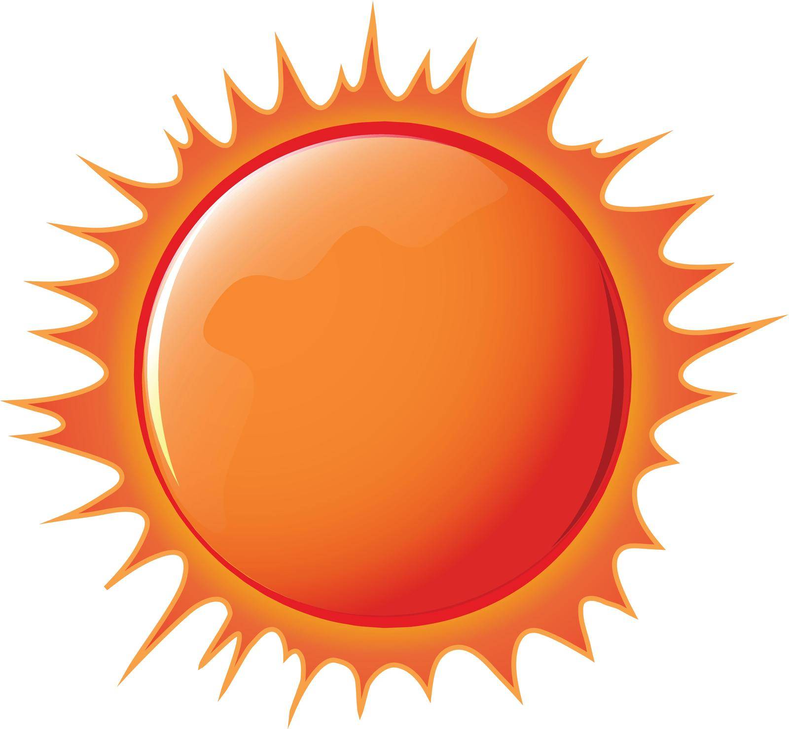 Illustration of the sun on a white background