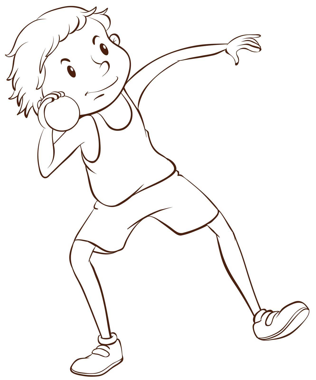 Illustration of an athlete throwing weight