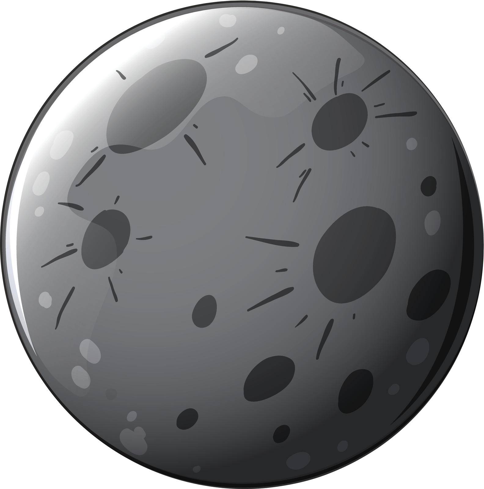 Illustration of a grey planet on a white background