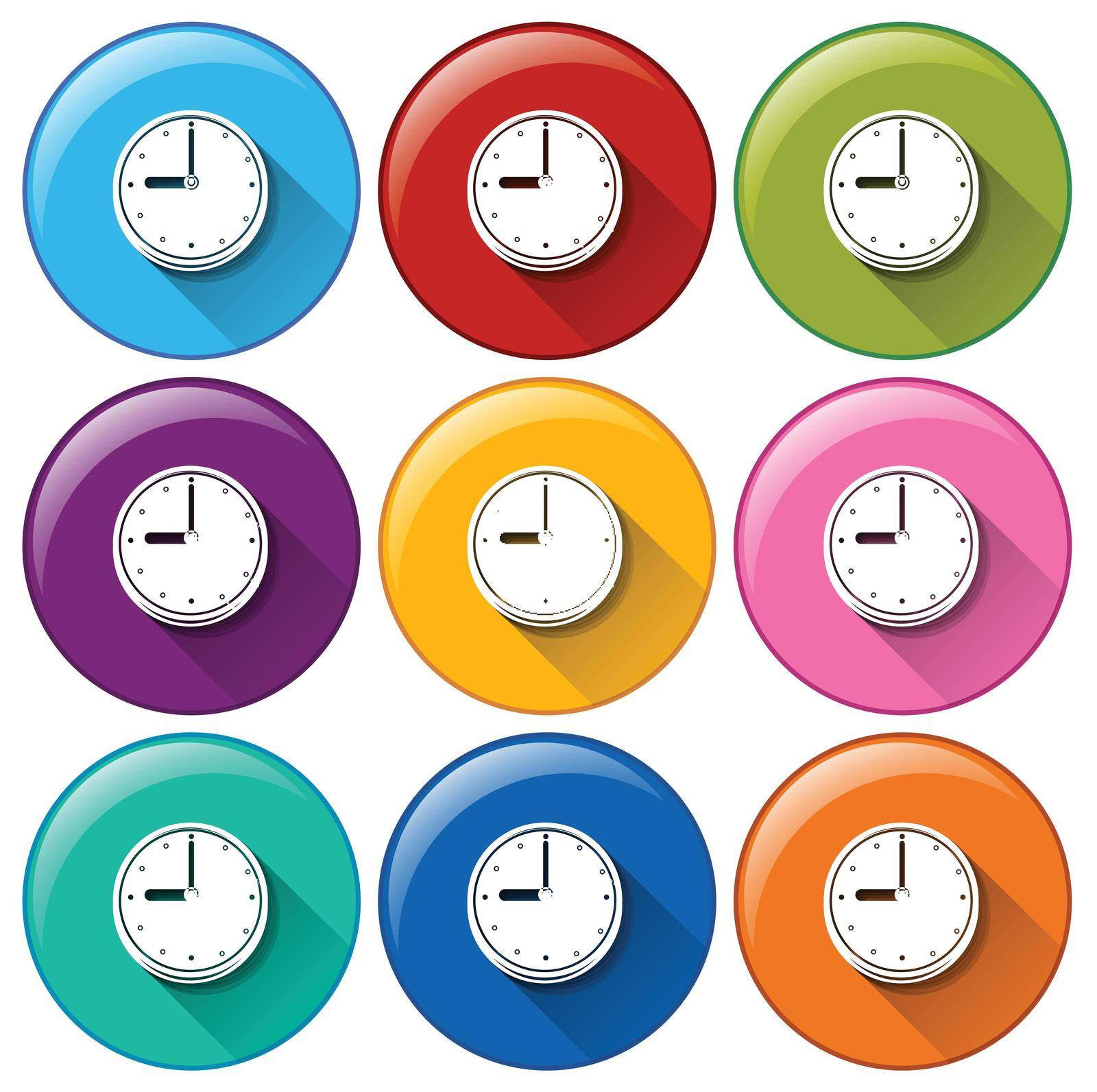 Round icons with clocks by iimages
