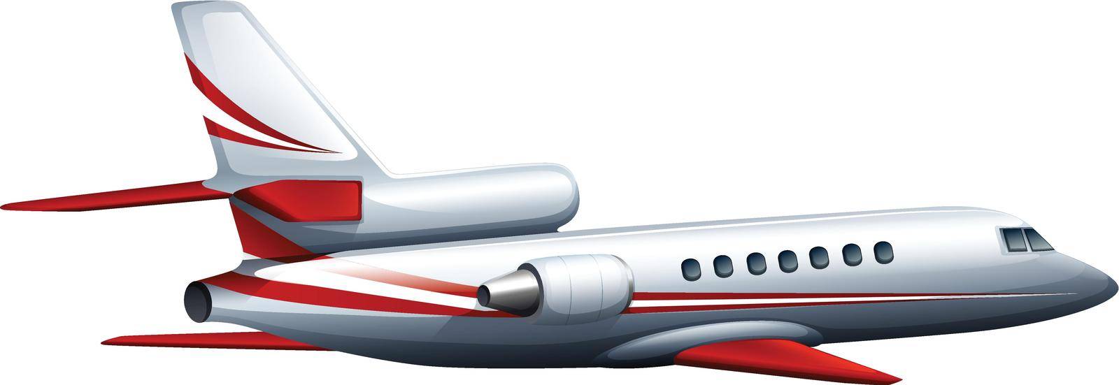 Illustration of a close up airplane