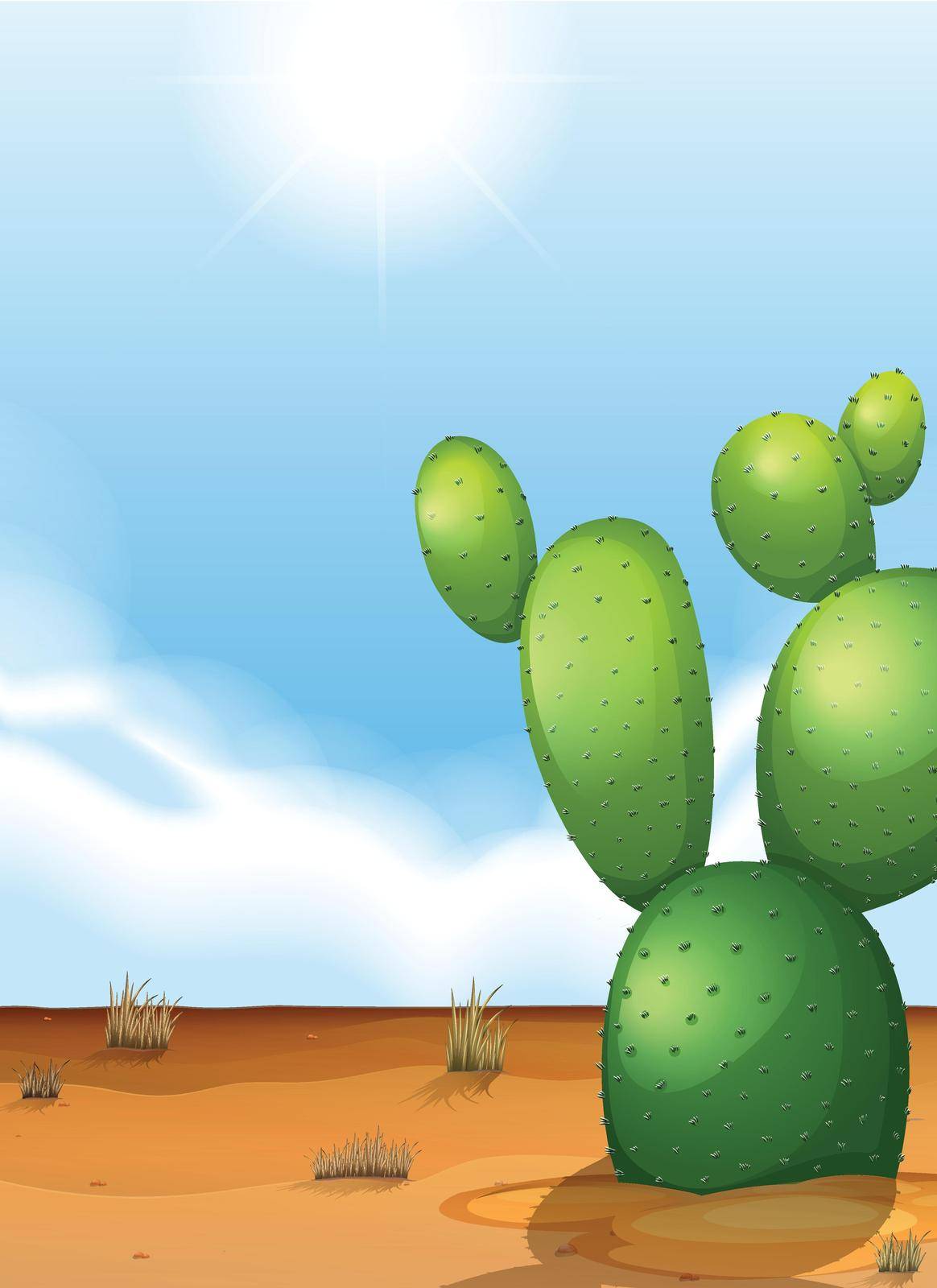 Illustration of a cactus plant in the desert