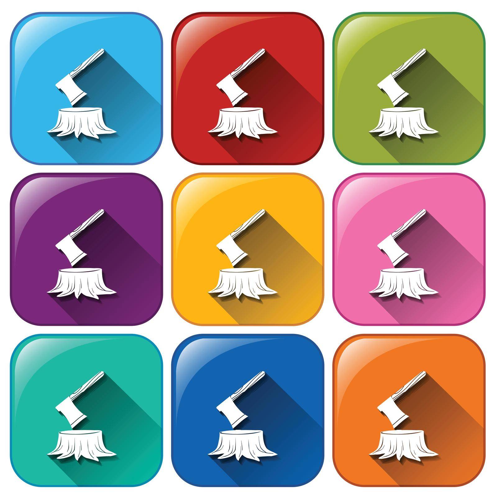 Illustration of the camping icons on a white background