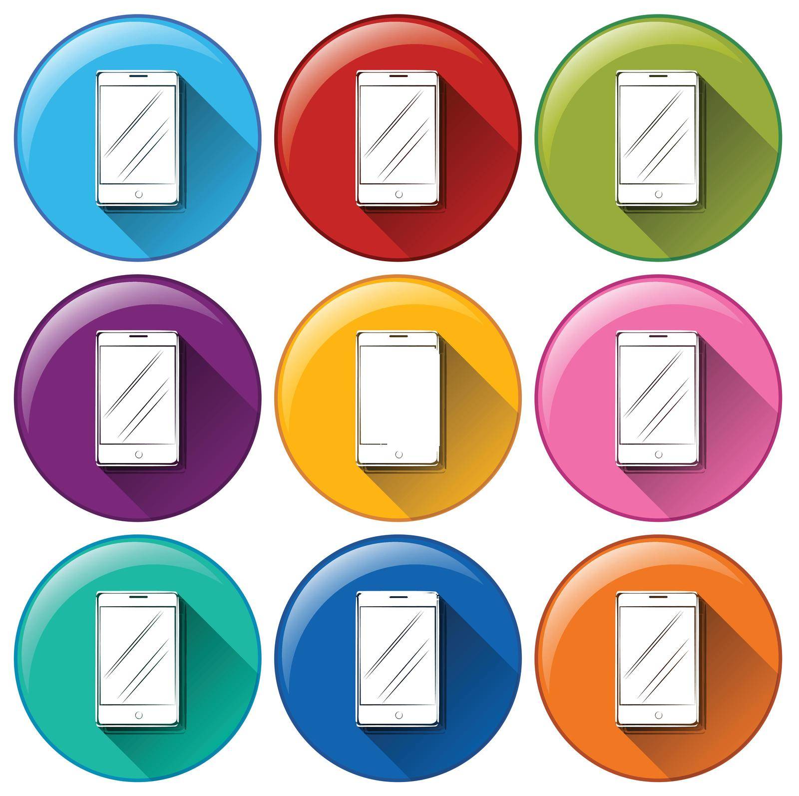 Rounded icons with cellular phones by iimages