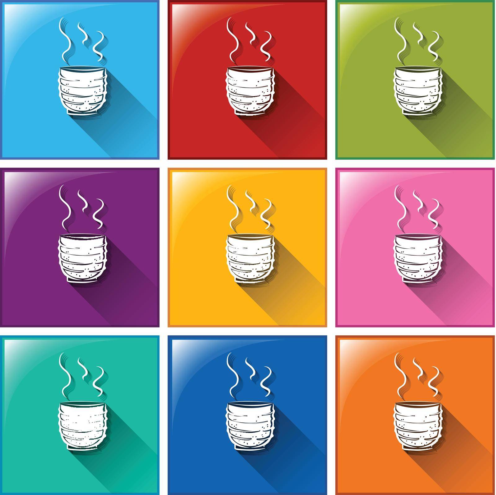Illustration of different color of tea icons