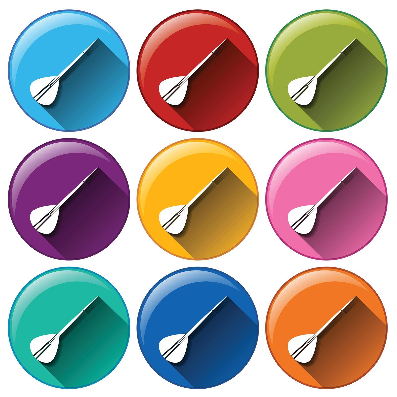 Illustration of the round icons with darts on a white background