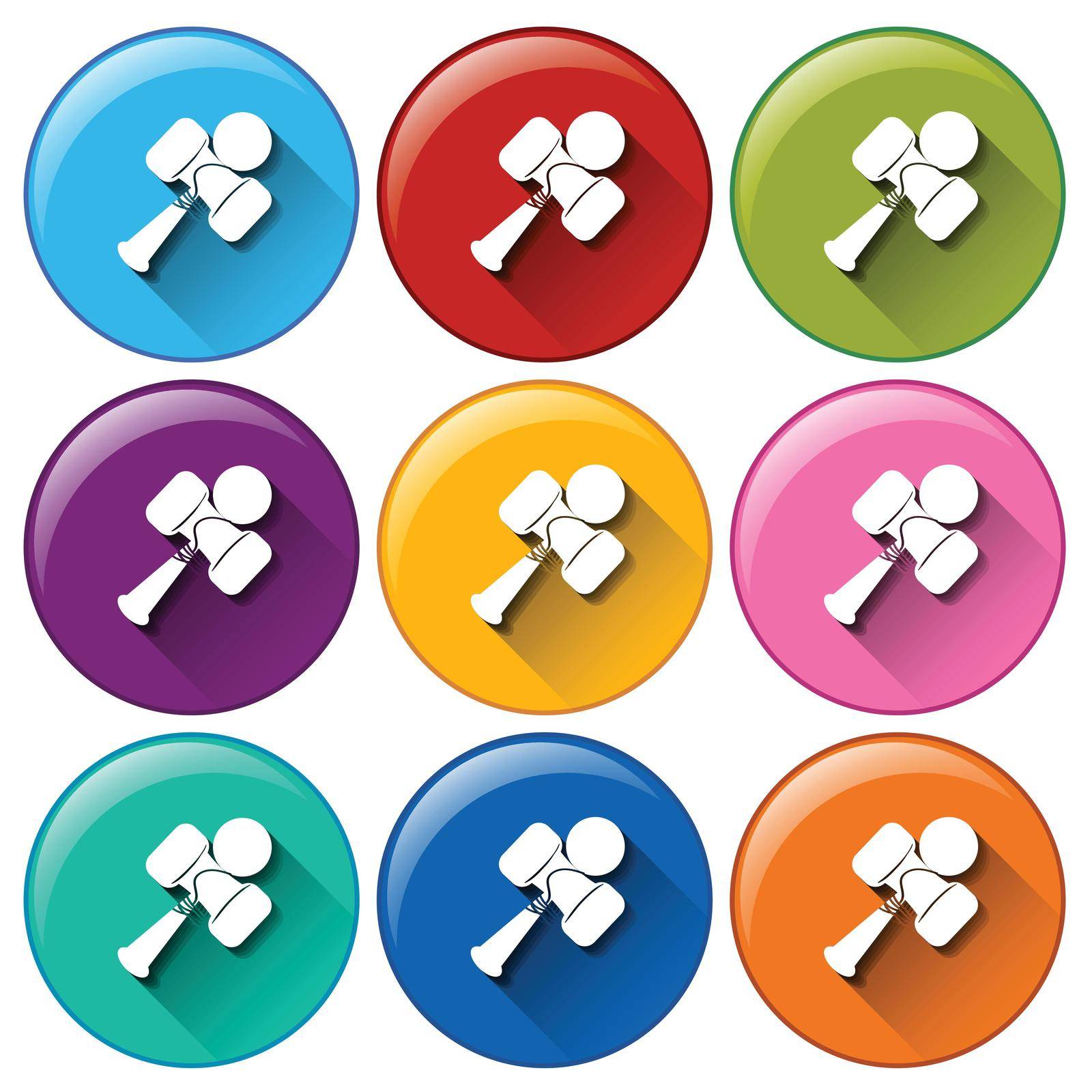 Rounded buttons with toys by iimages