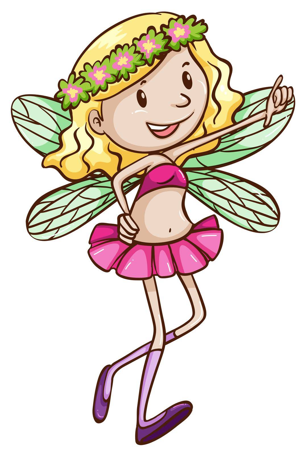 A cute fairy on a white background