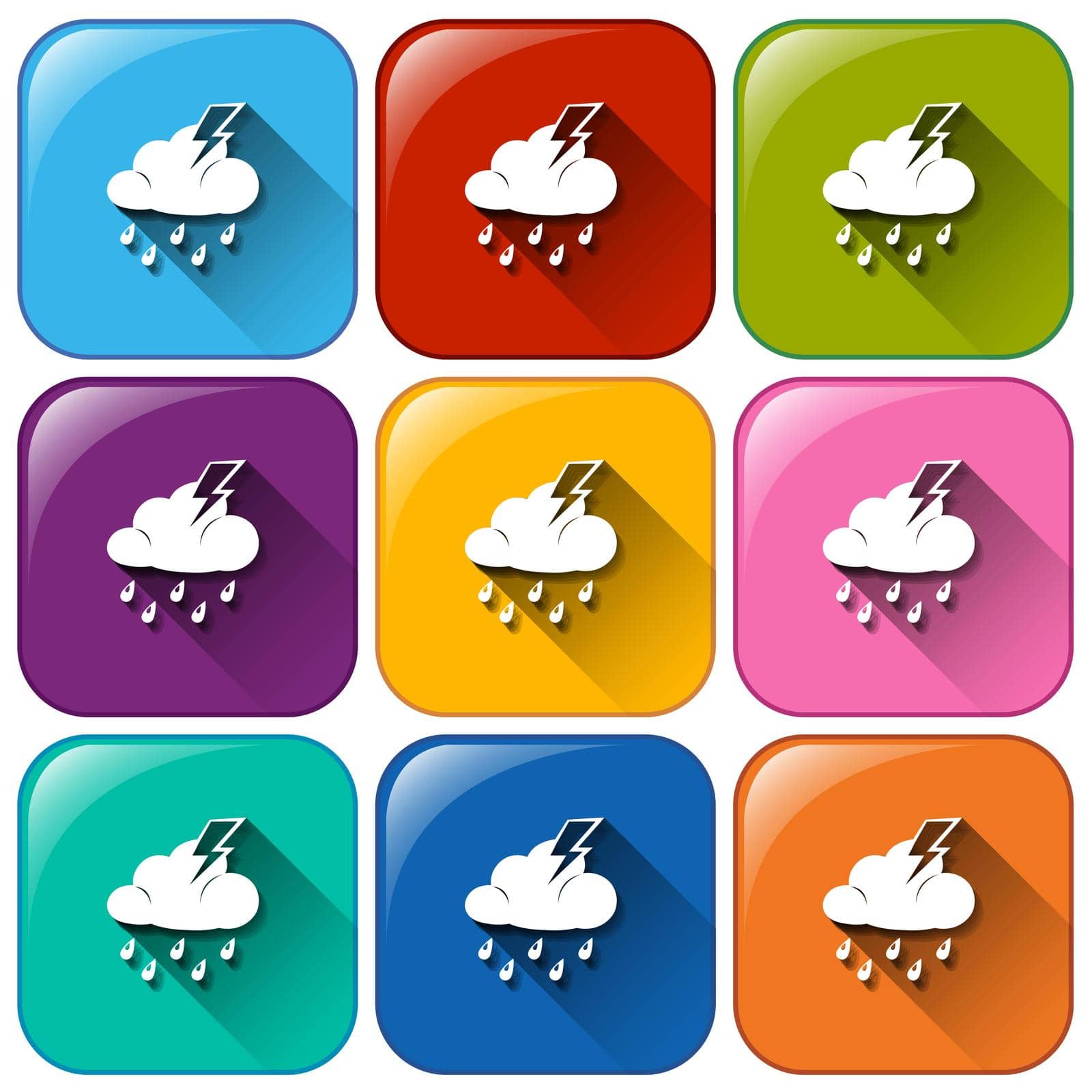 Rounded buttons with the different weather forecasts by iimages