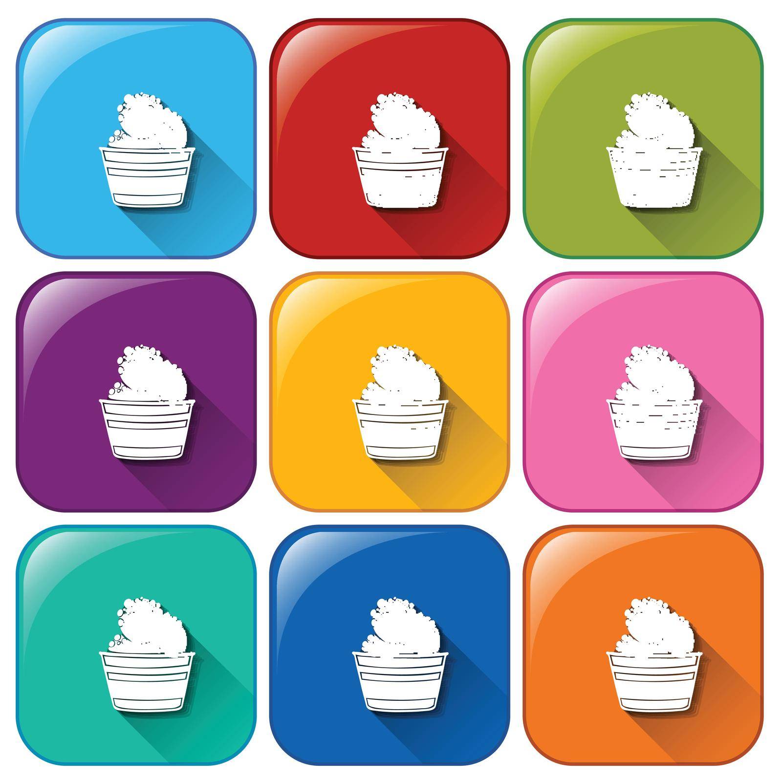 Illustration of different color dessert icons