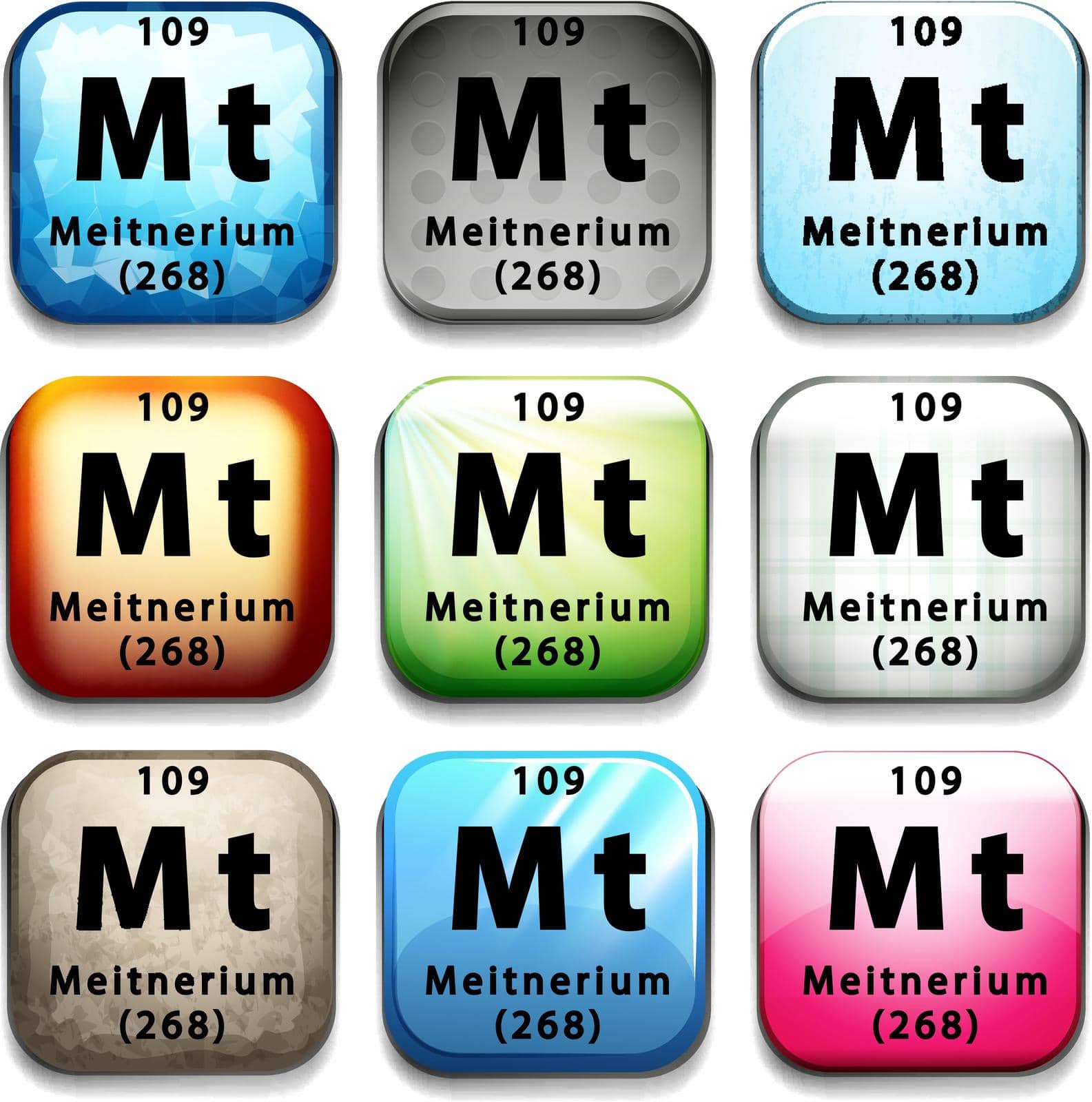 Illustration of a periodic symbol of a meitnerium