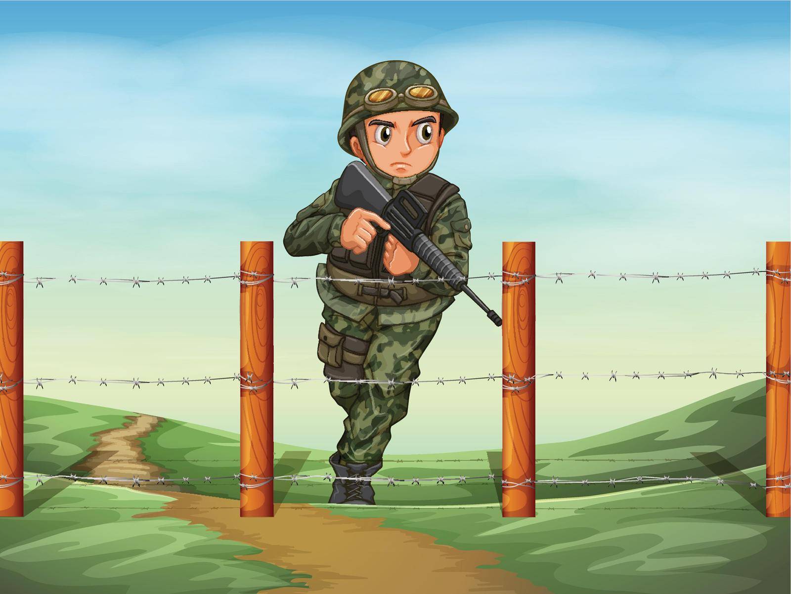 Illustration of a brave soldier