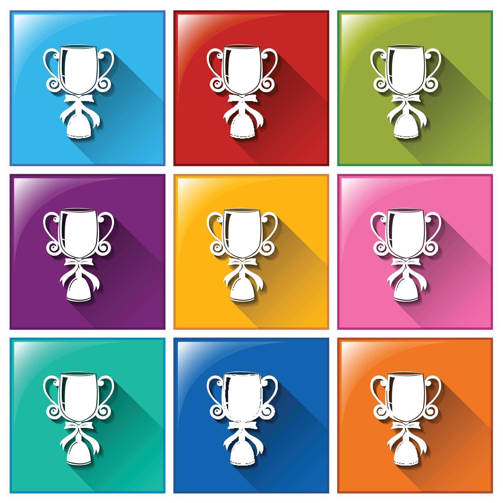 Illustration of the buttons with trophies on a white background
