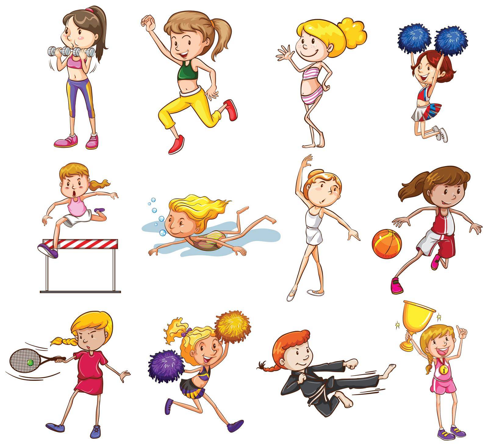 Set of sports played by female