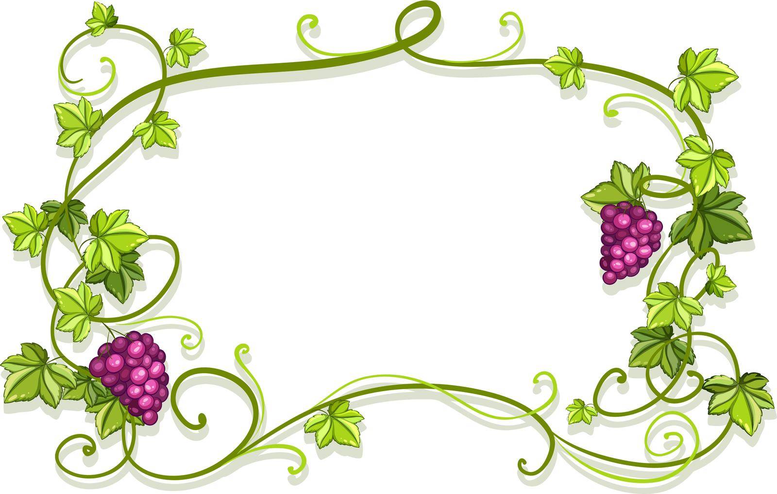 White card with plant and grapes frame