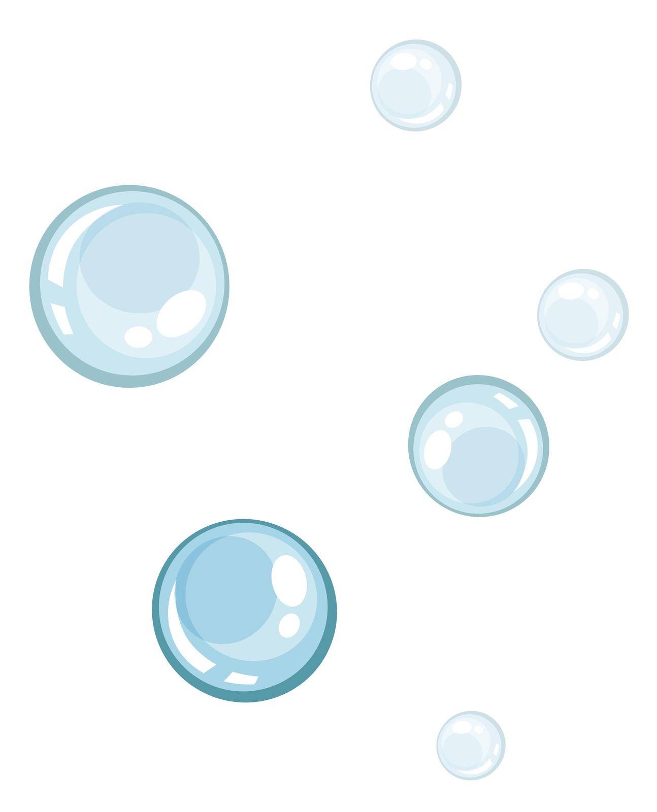 Blue color bubbles on white background
