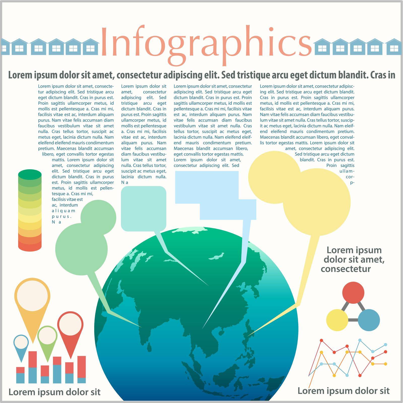 The Earth's colorful infographics on a white background