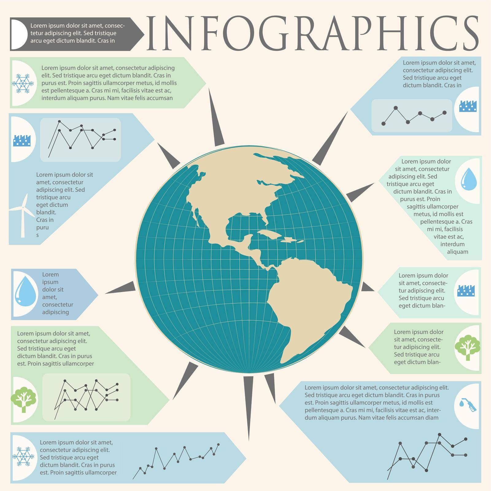 An infochart with a globe by iimages