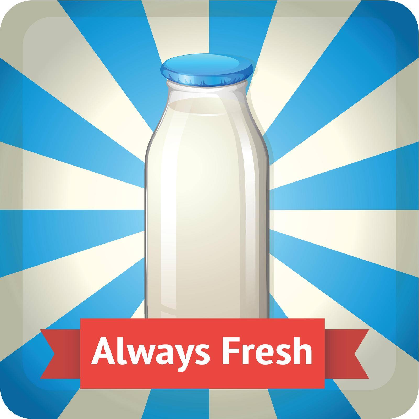 Fresh milk in the glass bottle