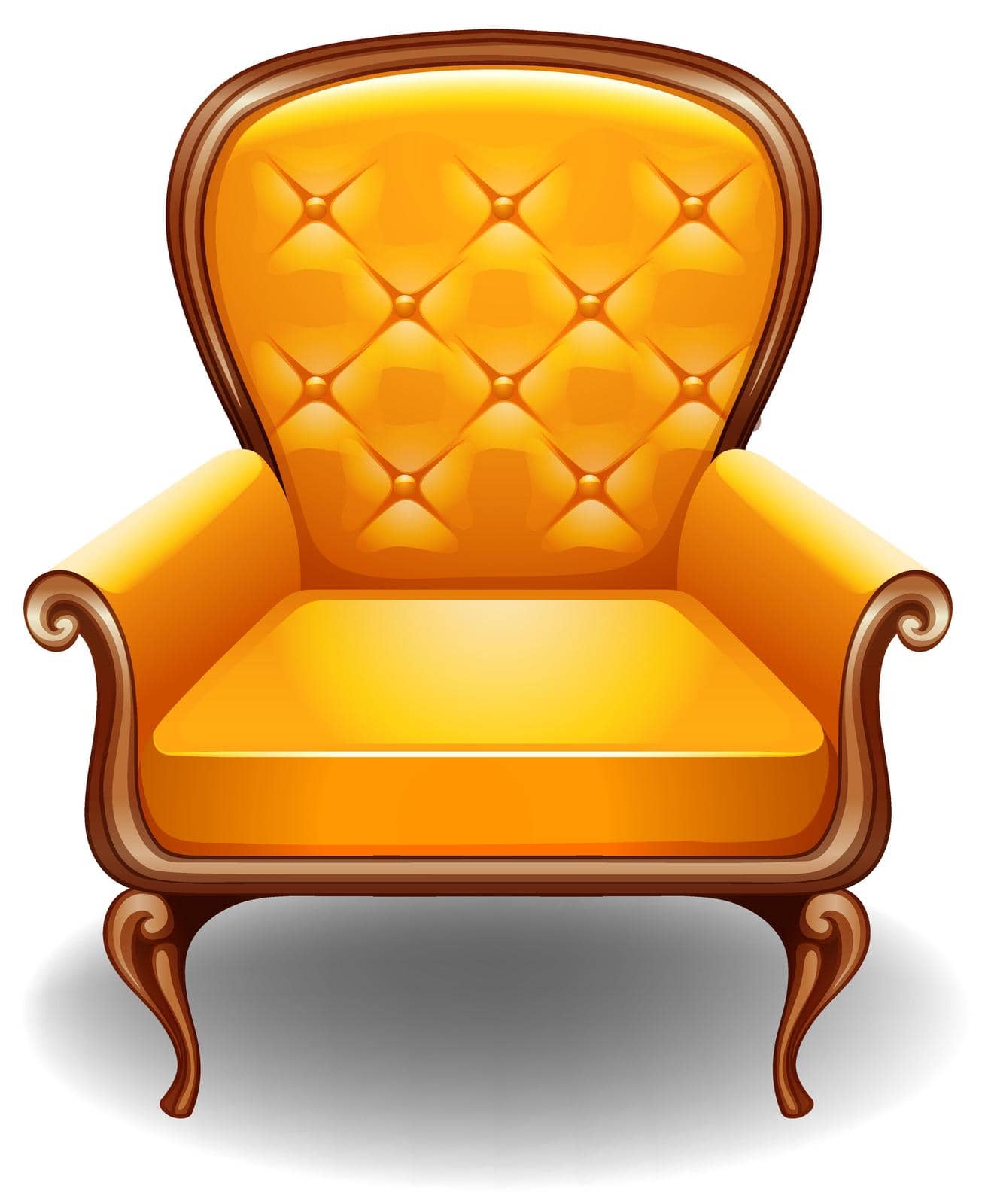 Closeup luxury design of yellow armchair