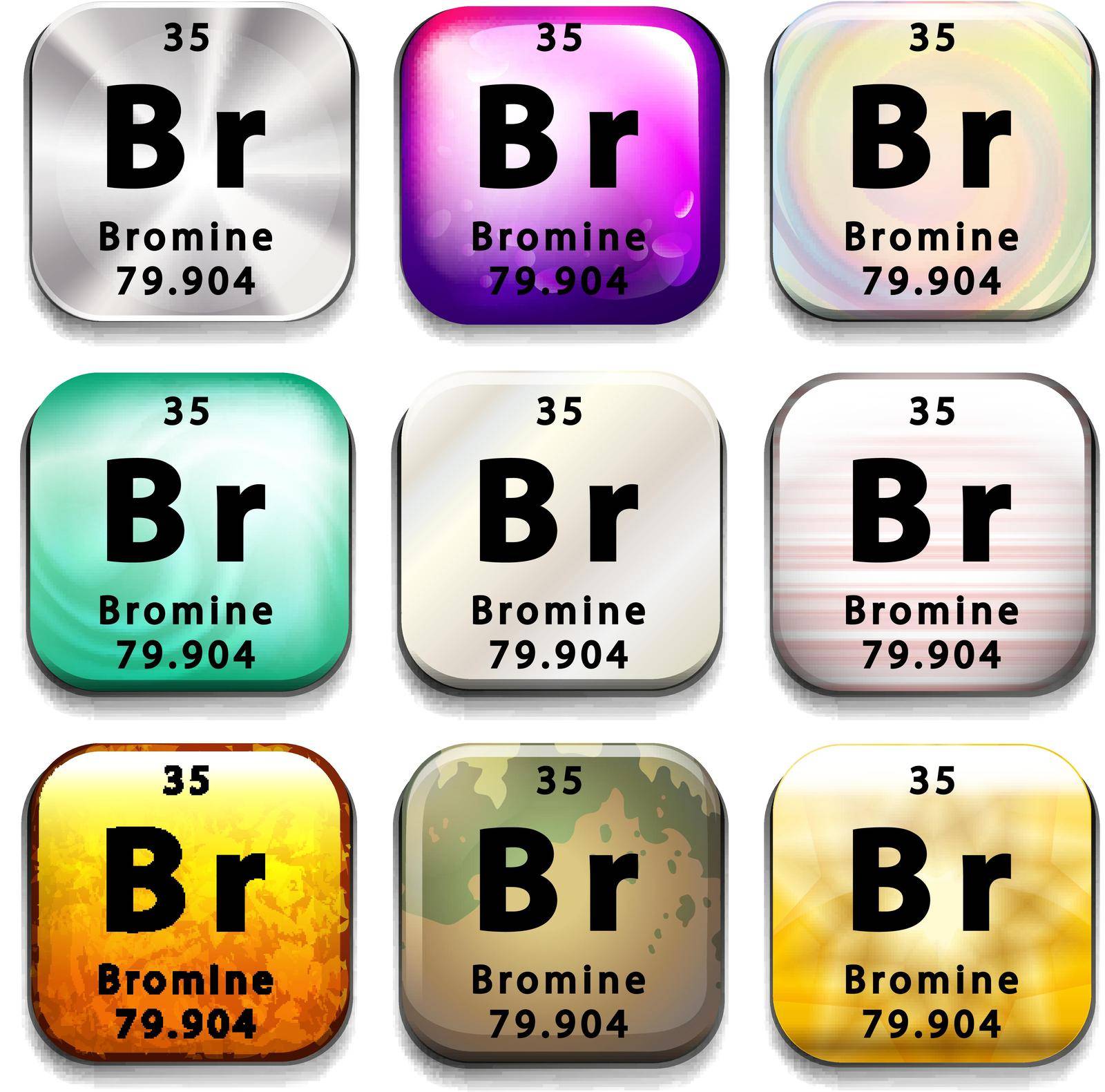 The Bromine element on a white background