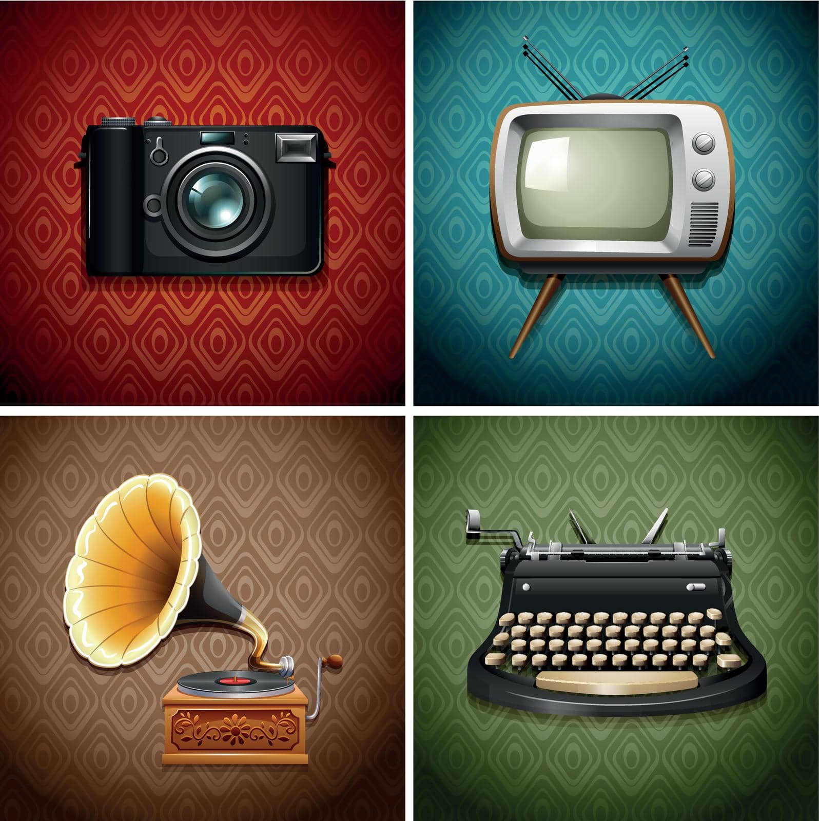 Retro media and audio devices by iimages