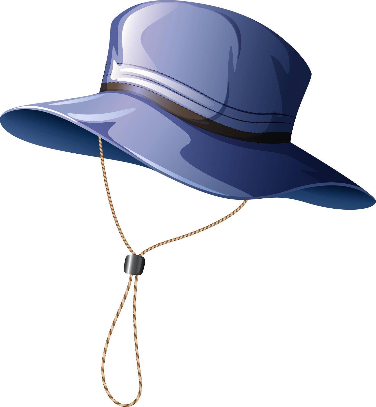 Blue hat with string illustration