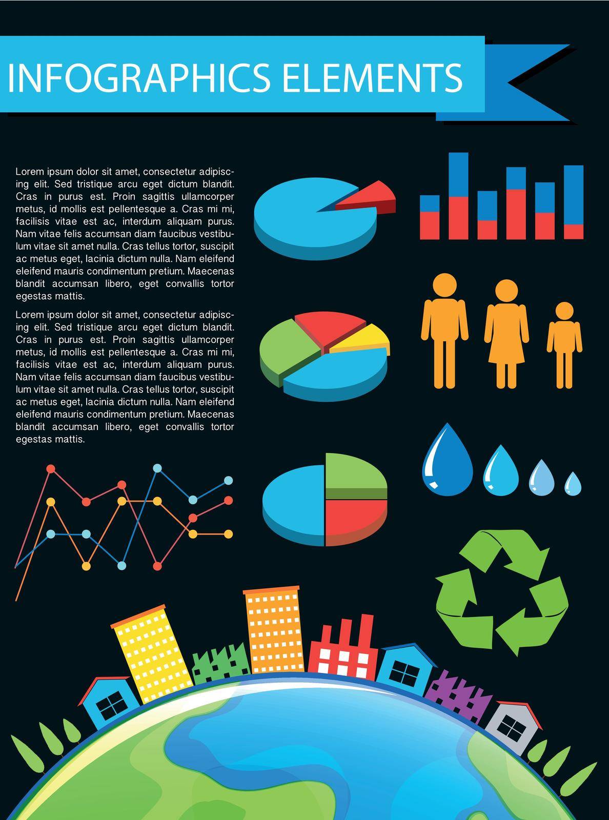 Infographics elements showing the environment