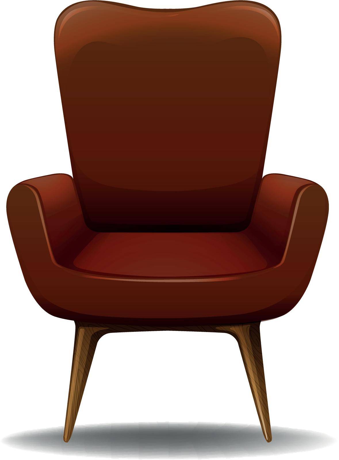 Close up luxury design of armchair with wooden legs