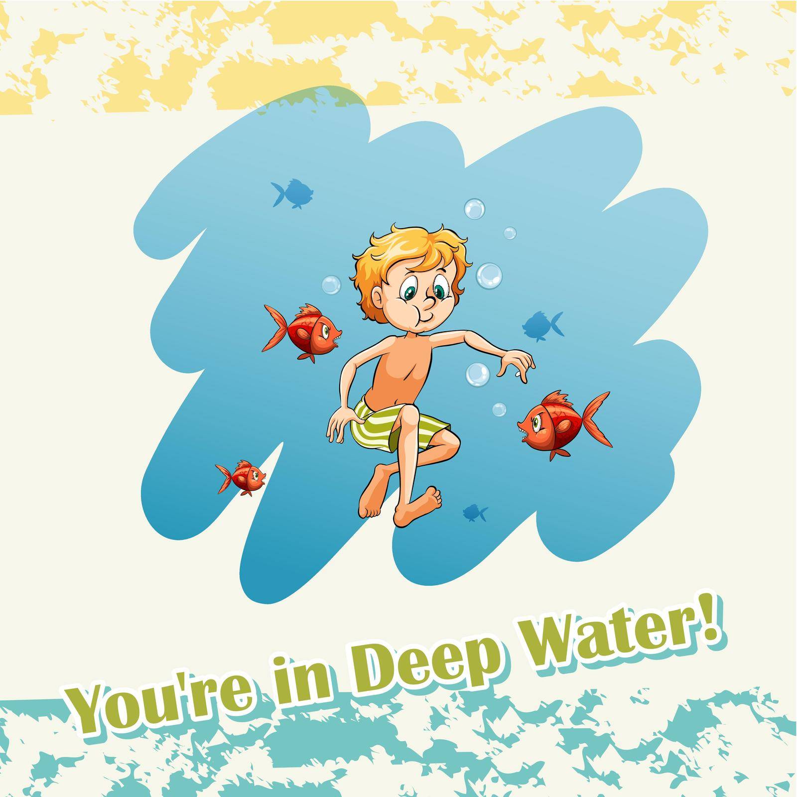 You are in deep water illustration