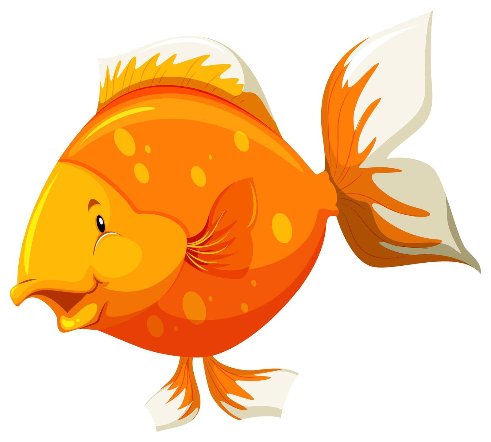 Beautiful healthy goldfish on a white background