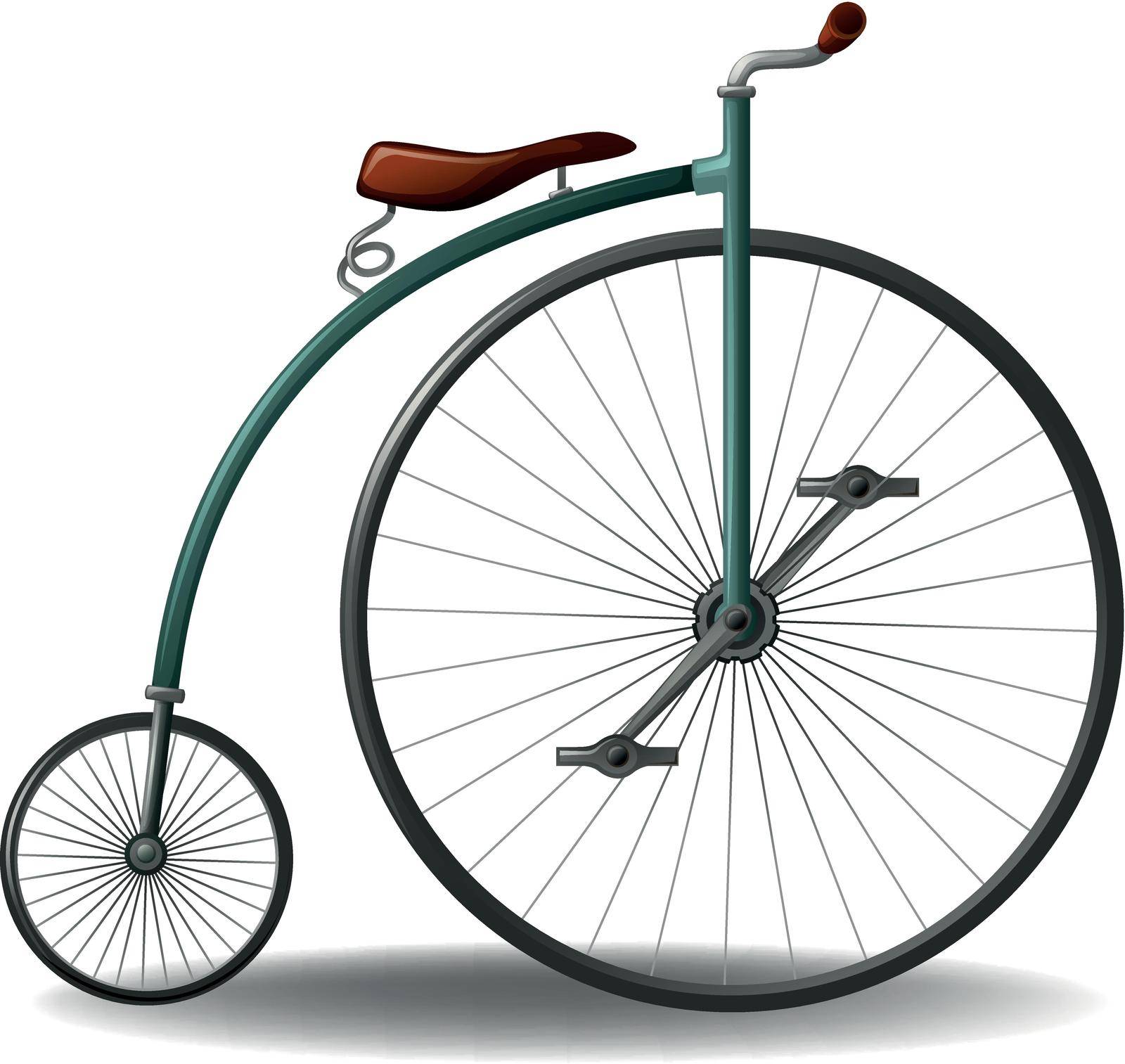 Retro style bicycle on whitte background